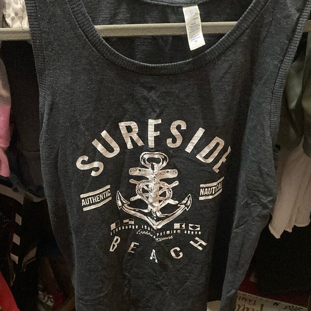 Gray Surfside Beach Tank Top